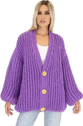 Mums Handmade Merino Button-up Cardigan - Lilac (6009290)