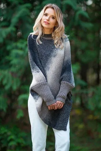 Glara Wool poncho sweater with long sleeves (6816136)