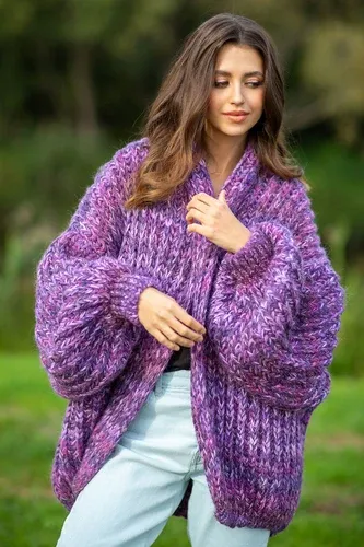 Glara Oversized women's wool cardigan (6583965)