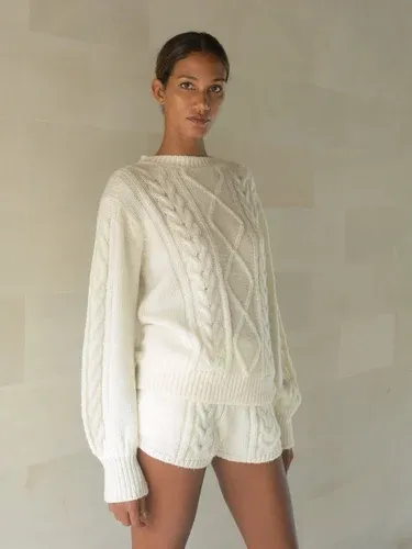 Luciee Cecile Mohair Sweater In Ivory (6136814)