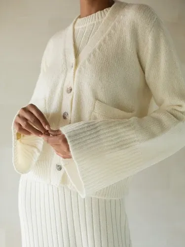Luciee Iman Mohair Cardigan In Ivory (6136818)