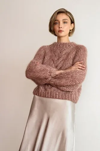 Plexida Chunky Braid Sweater In Rose Mix (6156727)