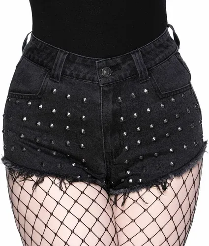 Pantalones cortos para mujer KILLSTAR - Liberty Studded - Ash - KSRA003585 (7825299)