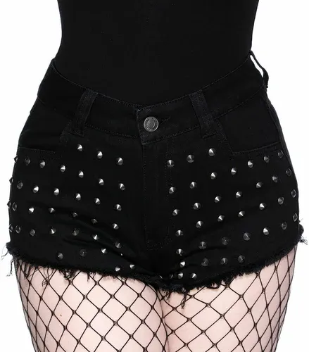 Pantalones cortos de mujer KILLSTAR - Liberty Studded - Black - KSRA003586 (7825295)