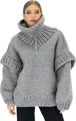 Mums Handmade Turtle Rolled Neck Sweater - Grey (6188168)