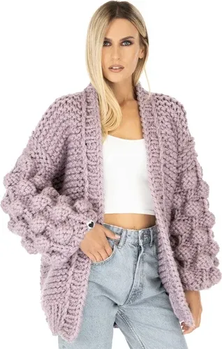 Mums Handmade Bubble Sleeve Cardigan - Lilac (6188152)