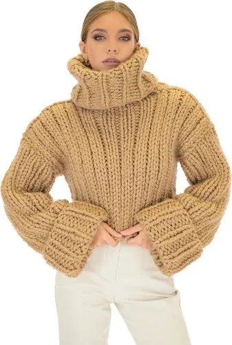 Mums Handmade Crop Turtle Neck Jumper - Camel (6188161)