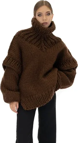 Mums Handmade Turtle Rolled Neck Sweater - Brown (6188131)