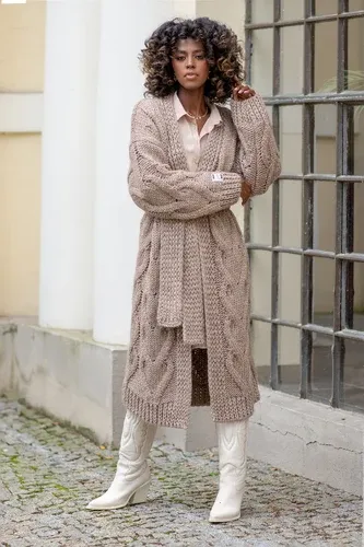 Glara Wool cardigan with knitted pattern (6584004)
