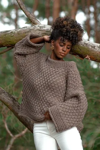 Glara Women's knitted sweater with wool (6816265)