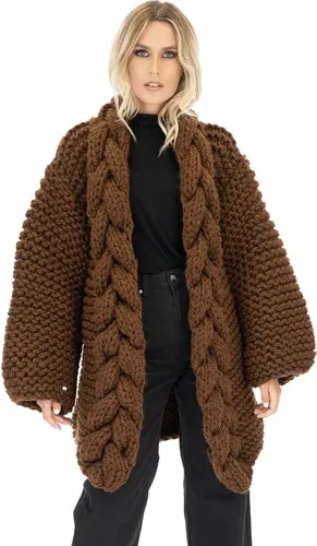 Mums Handmade Cable Knitted Coat - Brown (3840683)