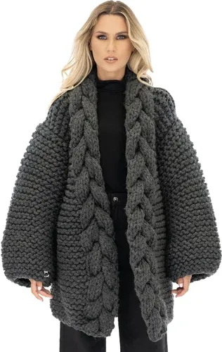 Mums Handmade Cable Knitted Coat - Dark Grey (3840685)