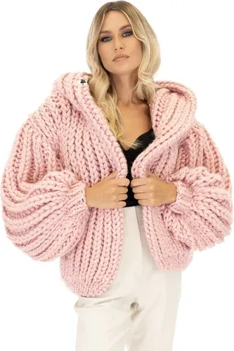 Mums Handmade Hooded Chunky Cardigan - Pink (3840703)