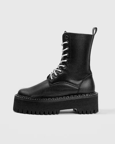 Bohema Worker Monster Black Cactus Leather Boots (6411221)