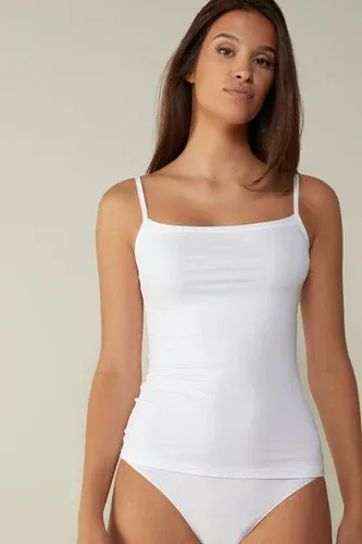 Intimissimi Camiseta de Tirantes Finos en Microfibra Liviana Mujer Blanco Tamaño S (3740844)