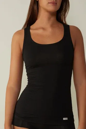 Intimissimi Camiseta de Tirantes Anchos de Algodón Mujer Negro Tamaño M (3741503)