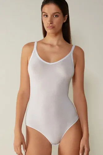 Intimissimi Body de Tirantes de Algodón Supima Ultraligero Mujer Blanco Tamaño L (6131292)