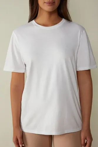 Intimissimi Camiseta de Manga Corta de Algodón Supima Mujer Blanco Tamaño M/L (3741325)