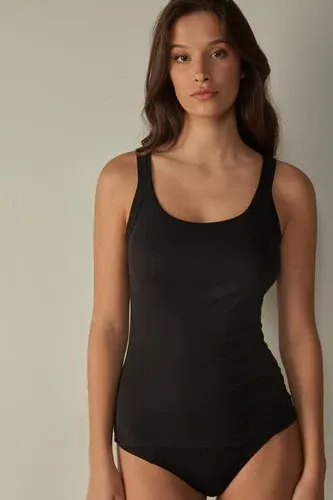 Intimissimi Camiseta Tirante de Algodón Supima Mujer Negro Tamaño L (3740890)