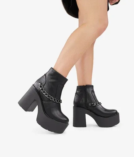 Bosanova Botines negros con cadena extraíble para mujer (6580419)