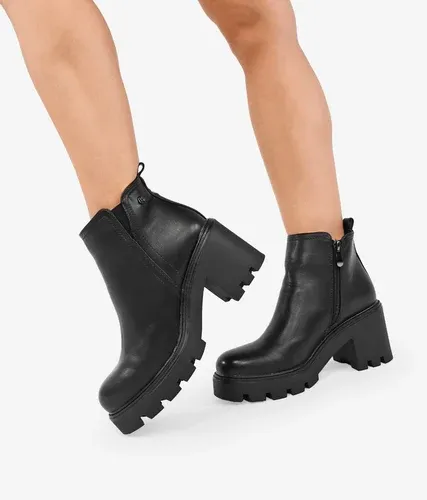 Bosanova Botines negros con tacón ancho para mujer (6580496)