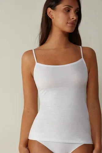 Intimissimi Camiseta de Tirantes de Algodón Supima Ultrafresco Mujer Blanco Tamaño L (3742070)