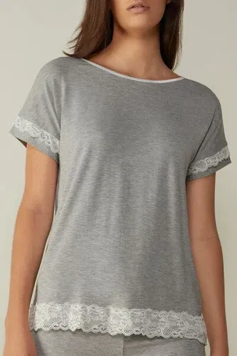 Intimissimi Camiseta Manga Corta Modal Detalles Encaje Mujer Gris Tamaño M (3740599)