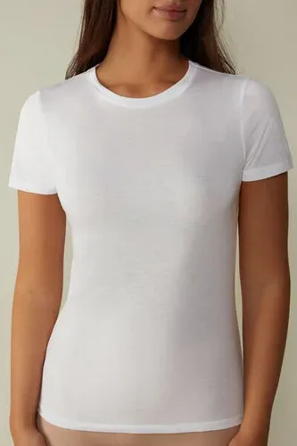 Intimissimi Camiseta de Manga Corta de Algodón Supima Ultrafresco Mujer Blanco Tamaño L (3741137)