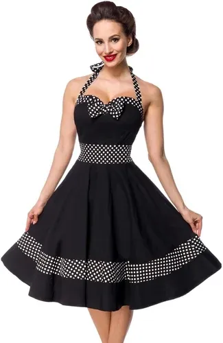 Glara Black retro dress with polka dots (6816339)
