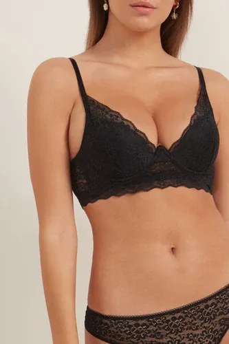 Tezenis Sujetador Super Push-up de Encaje Reciclado Malibù Mujer Negro Tamaño 4B (6696216)