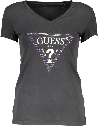 Camiseta Manga Corta Mujer Guess Jeans Negro (8380313)