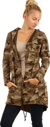 Glara Long women's camouflage cardigan without closing (6785277)