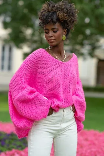 Glara Oversized women's knitted sweater (6816257)