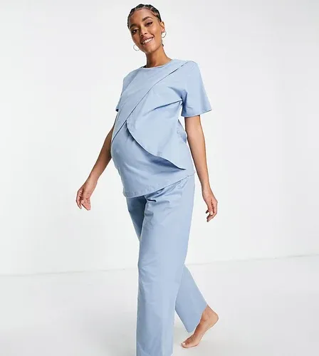 ASOS Maternity Pantalones de pijama azules de algodón Mix &amp; Match de ASOS DESIGN Maternity - KHAKI-Verde (7126353)