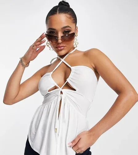 Top de tirantes blanco con cuello halter y bajo acampanado de ASYOU (7169230)