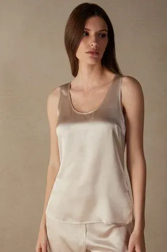 Intimissimi Camiseta de Tirantes de Seda y Modal Mujer Natural Tamaño L (7255119)