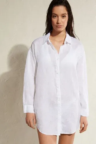 Calzedonia Camisa de Lino Mujer Blanco Tamaño L (7321264)