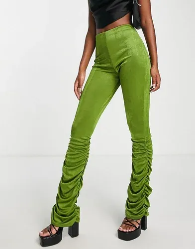 Pantalones de campana verdes fruncidos de Rebellious Fashion (7354425)