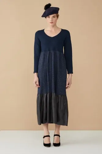 Vestido azul largo combinado con falda en polipiel Lolitas&amp;L (5578800)