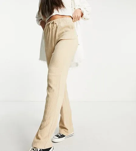 ASOS Tall Pantalones beis de pernera recta de punto rugoso de algodón de ASOS DESIGN Tall-Multicolor (7686409)