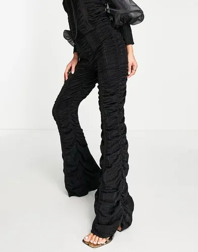 Pantalones negros fruncidos de chifón de ASOS Luxe (parte de un conjunto) (7705554)