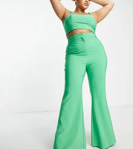 Pantalones de traje verdes de campana de ASOS Luxe Curve (parte de un conjunto) (7709563)