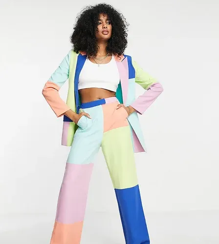 Pantalones multicolores con diseño color block de Annorlunda (parte de un conjunto) (7732377)