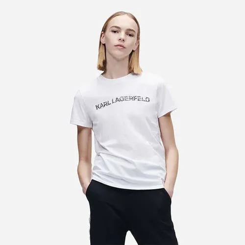 Karl Lagerfeld Elongated Zebra Logo T-Shirt 221W1725 100 (7752250)