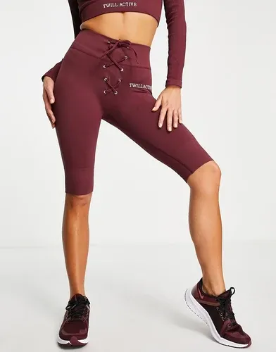 Pantalones cortos burdeos con cintura anudada sin costuras de Twill Active - BURGUNDY-Rojo (8942882)