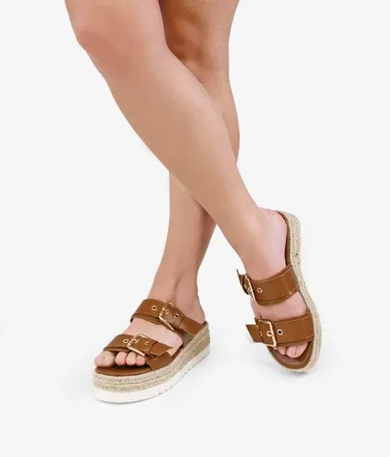 Bosanova Sandalias marrones con hebillas para mujer (7007864)