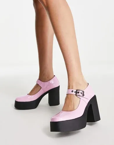 Zapatos rosas de tacón estilo merceditas con plataforma de Lamoda (7781881)