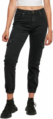 Pantalón para mujer URBAN CLASSICS - Organic Stretch Denim Cargo - TB4797 - negro lavado (7828462)