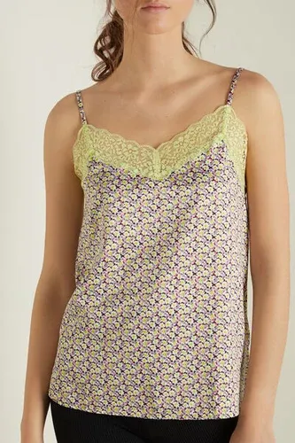 Tezenis Camiseta de Tirantes de Raso y Encaje Mujer Floral Tamaño L (7840214)