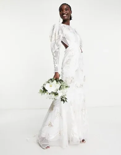 Vestido de novia con bordados a tono Anastasia de ASOS EDITION-Blanco (7845026)